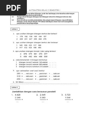 Pada kesempatan ini banksoalku akan kembali memberikan materi matematika yaitu soal perkalian . Matematika Kelas 2 Semester 1 Penjumlahan Pengurangan Perkalian Pdf