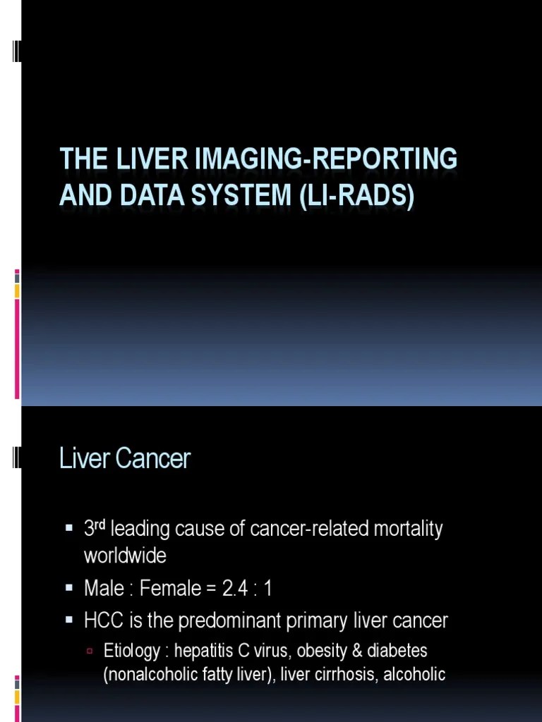 The Liver Imaging-Reporting And Data System (Li-Rads | Download Free PDF | Liver | Diseases And ...