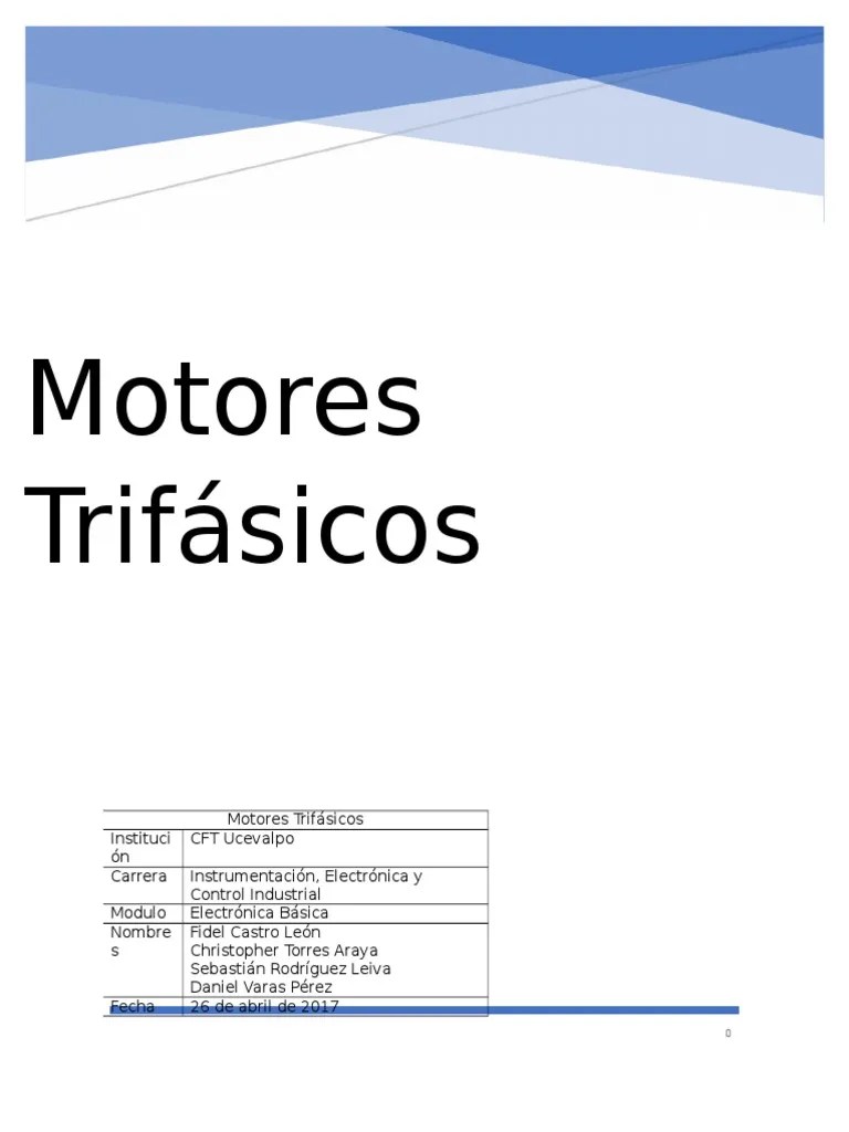 Motores Trifásicos | PDF | Motor Eléctrico | Corriente Eléctrica