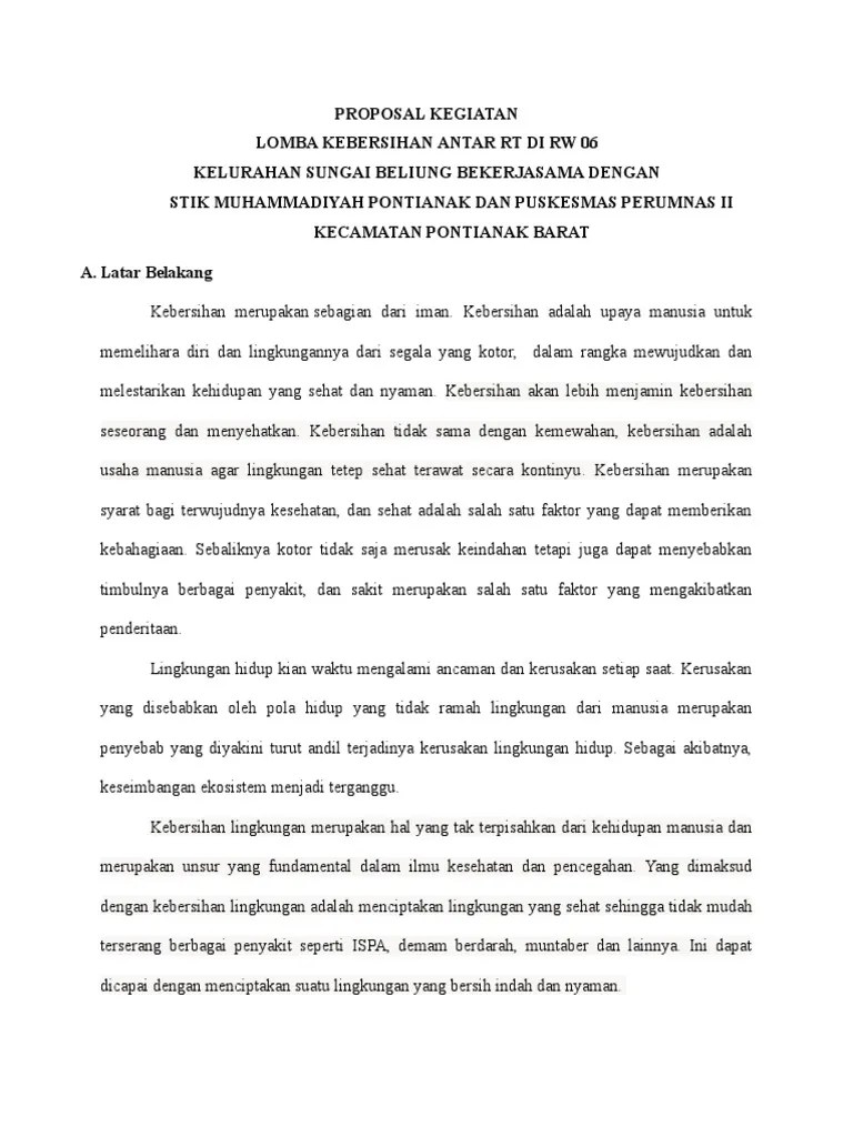 Proposal Kegiatan Lomba Kebersihan | PDF