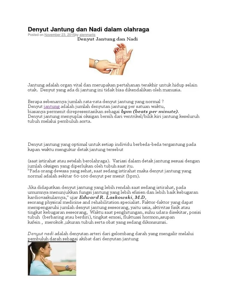 Denyut Jantung Dan Nadi Dalam | PDF