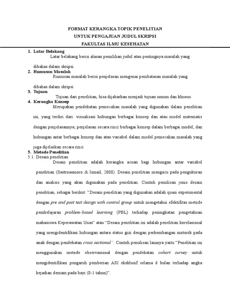 Format Kerangka Topik Penelitian | PDF