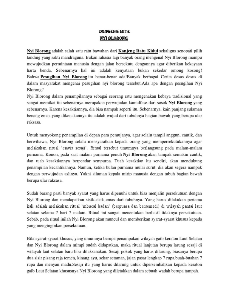 Cerita Mite Dalam Bahasa Jawa – Rasanya