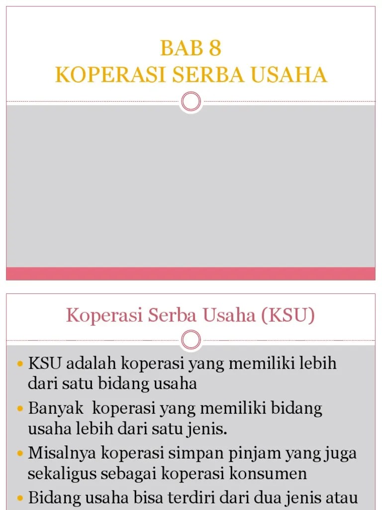 Bab 8 Koperasi Serba Usaha | PDF