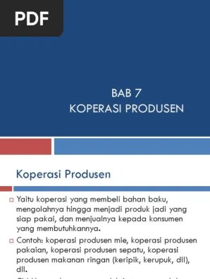 Bab 7 Koperasi Produsen | PDF