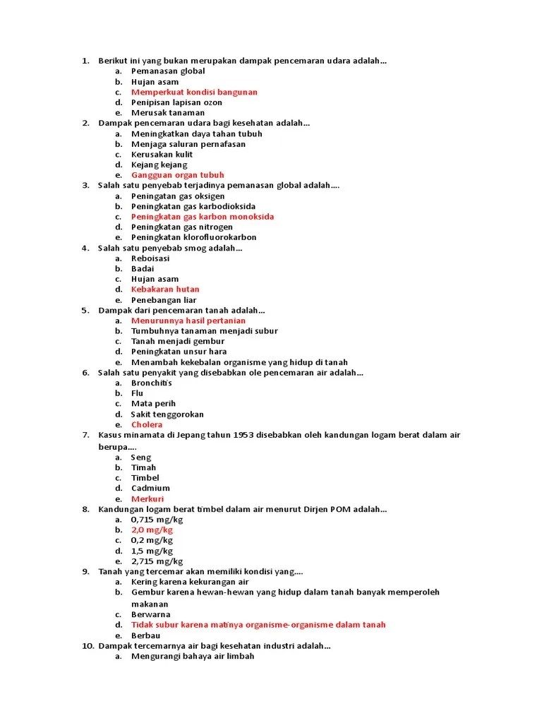 Soal penilaian akhir semester genap biologi kelas xi ini sudah dilengkapi beserta kunci jawaban latihan ulangan semester 2 biologi kelas 11. Soal Dan Kunci Jawaban Uas Ipa Smk Kelas Xi Semester 1 Pdf