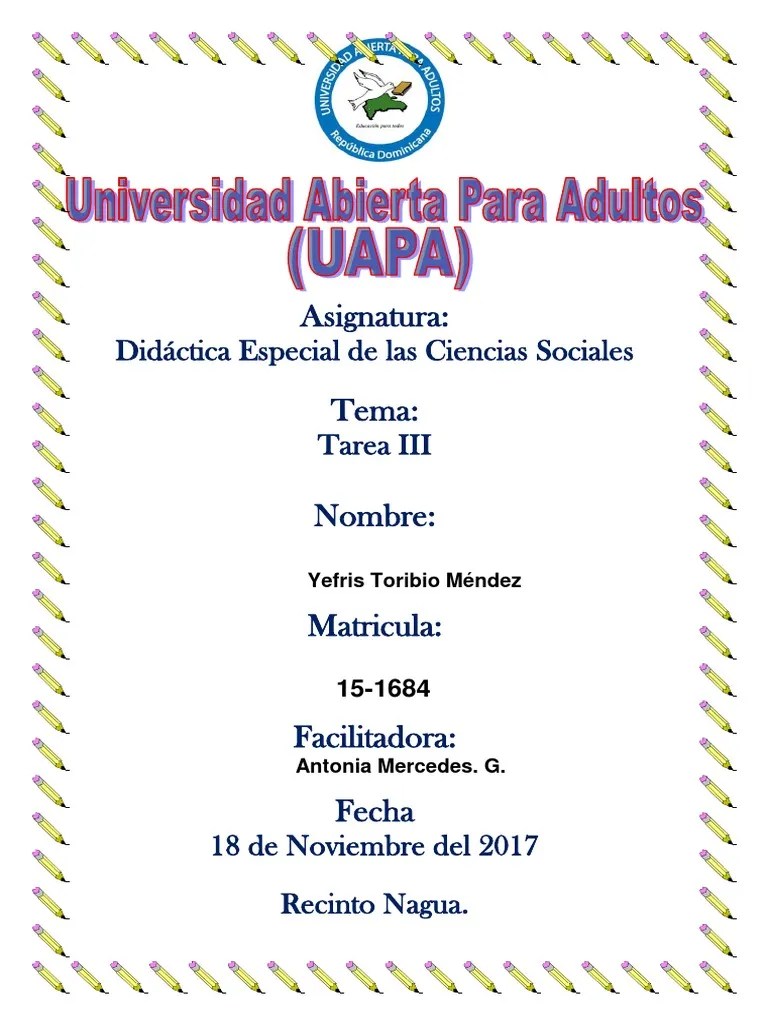 Tarea III Didactica Especial De Las Ciencias Sociales | PDF | Salón De ...