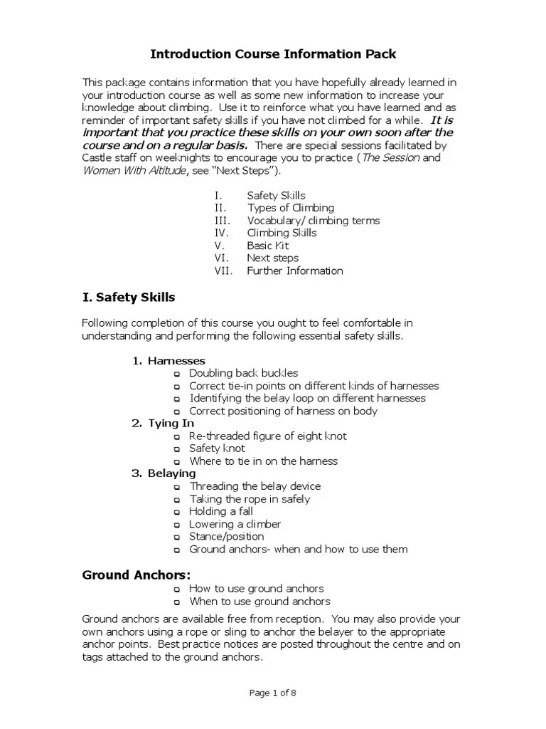 Introduction Course Information Pack | PDF | Adventure Travel | Outdoor ...