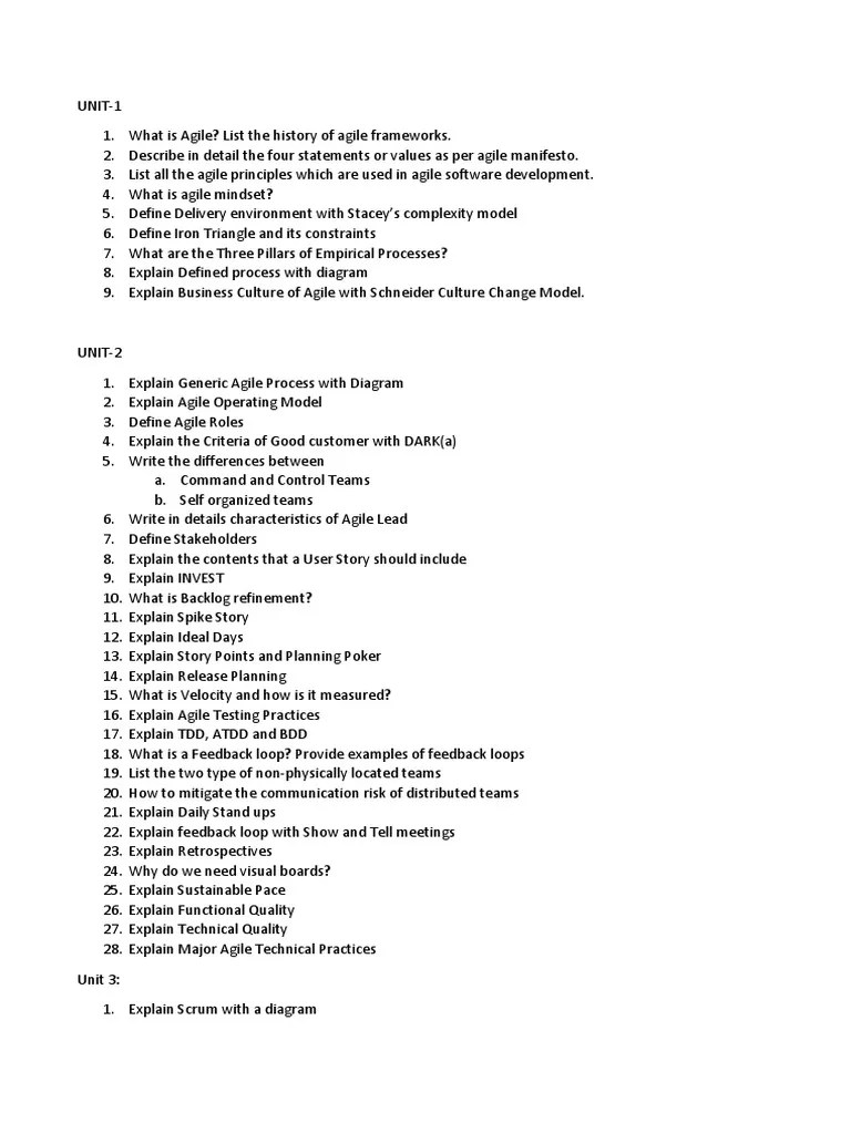 Agile Sample Questions | PDF | Scrum (Software Development) | Agile ...