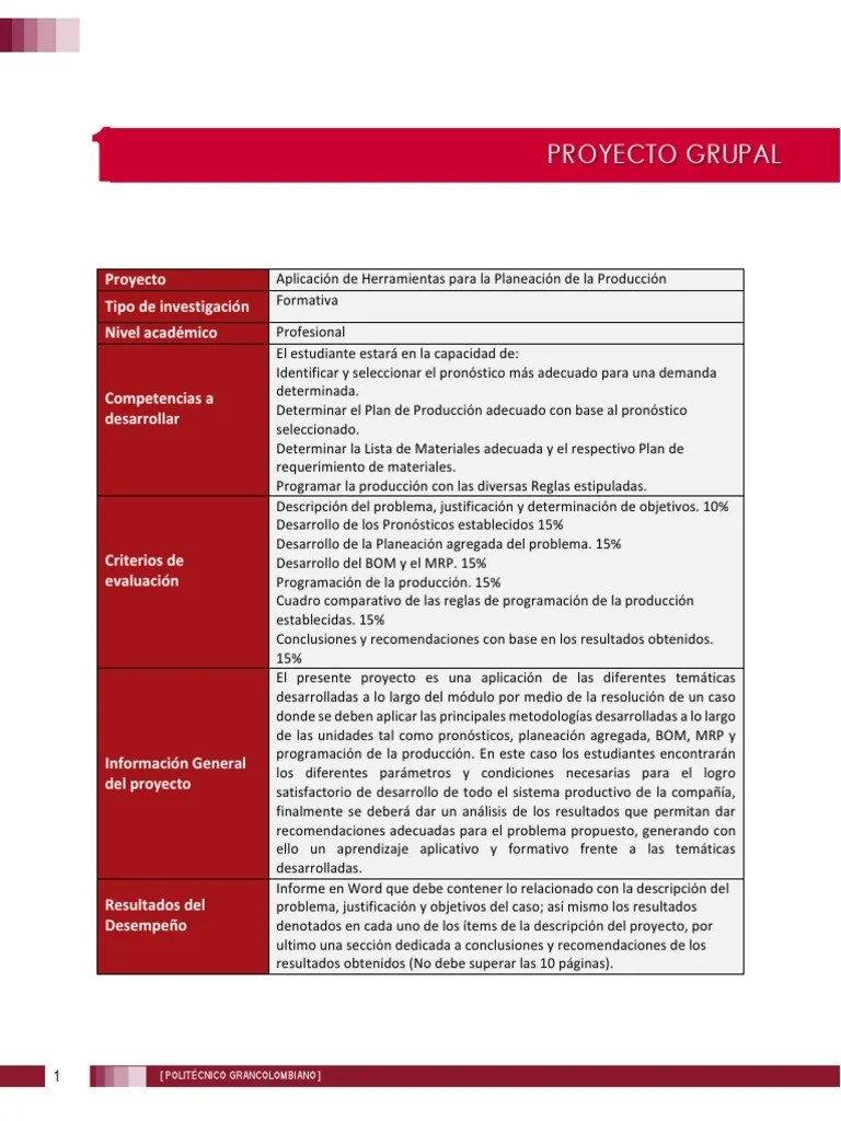 Proyecto PDF | PDF | Planificación | Aprendizaje