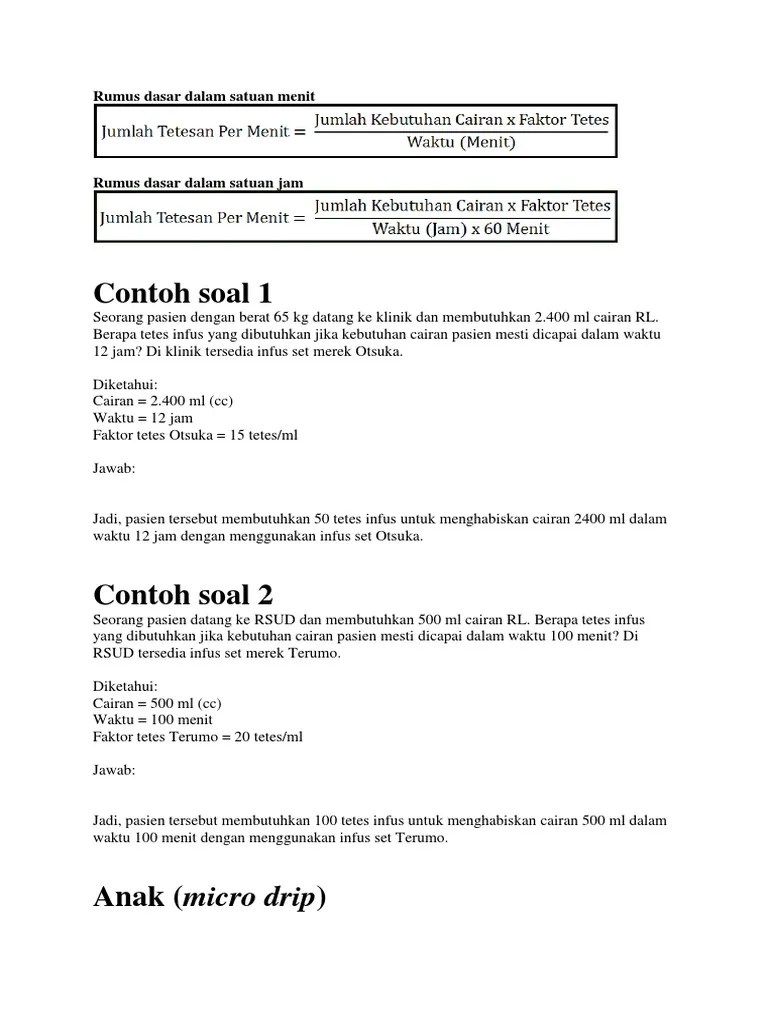 Menghitung Cairan Infus | PDF