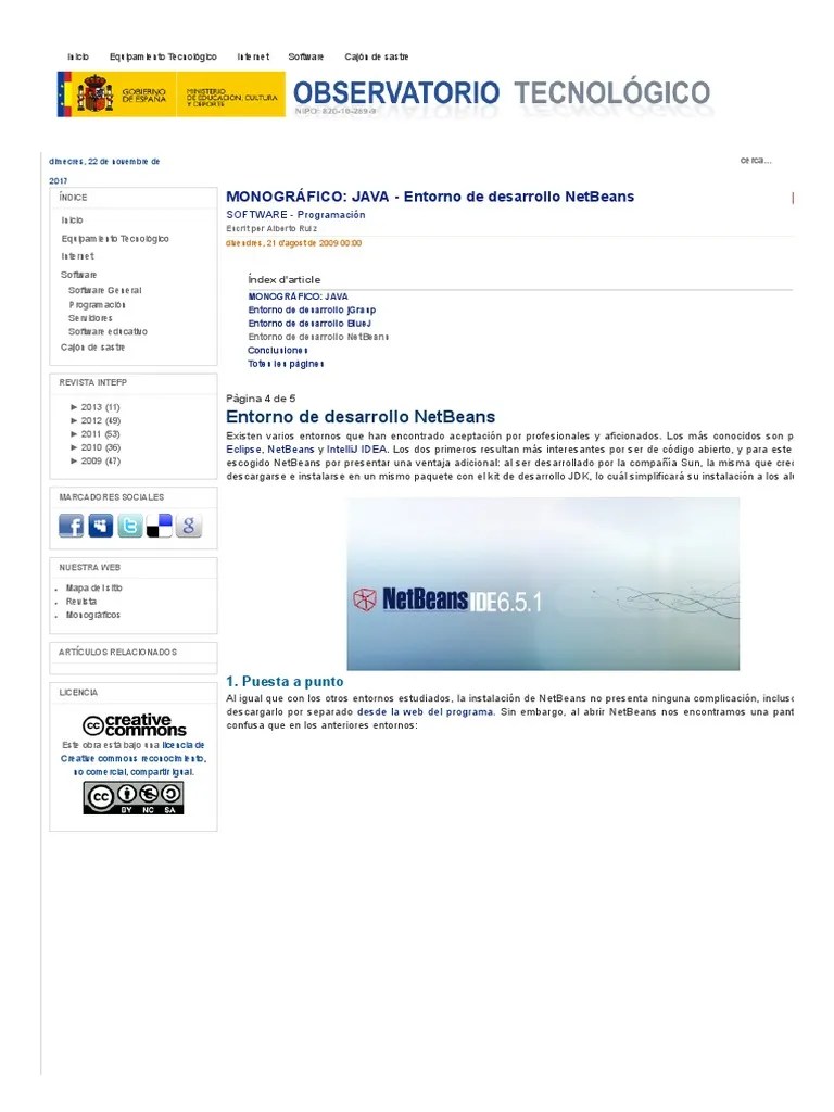 JAVA - Entorno De Desarrollo NetBeans | PDF | Frijoles Netos ...