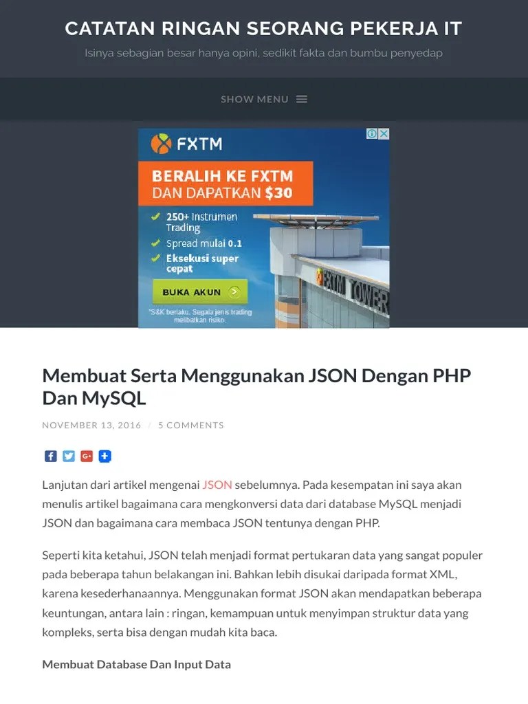Tutorial Encode Dan Decode JSON Dengan PHP MySQL | PDF