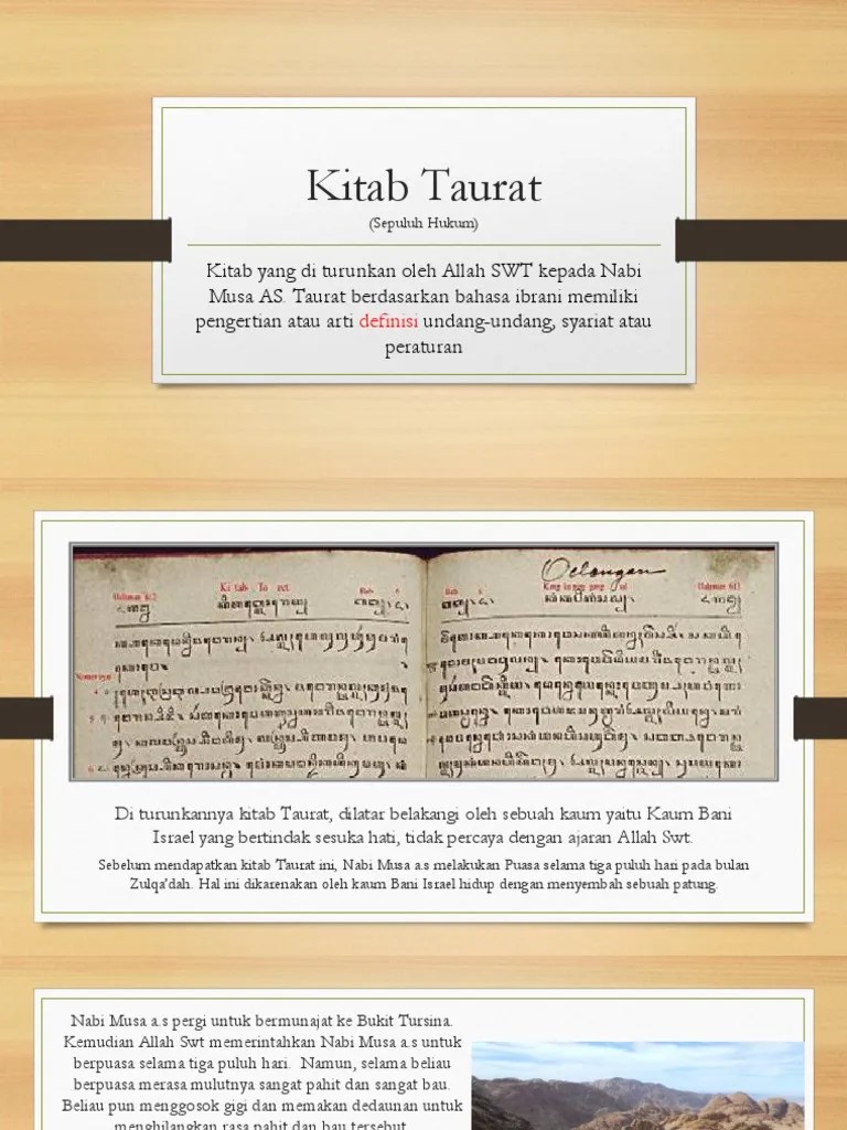 Rangkuman Materi Kitab Taurat | PDF
