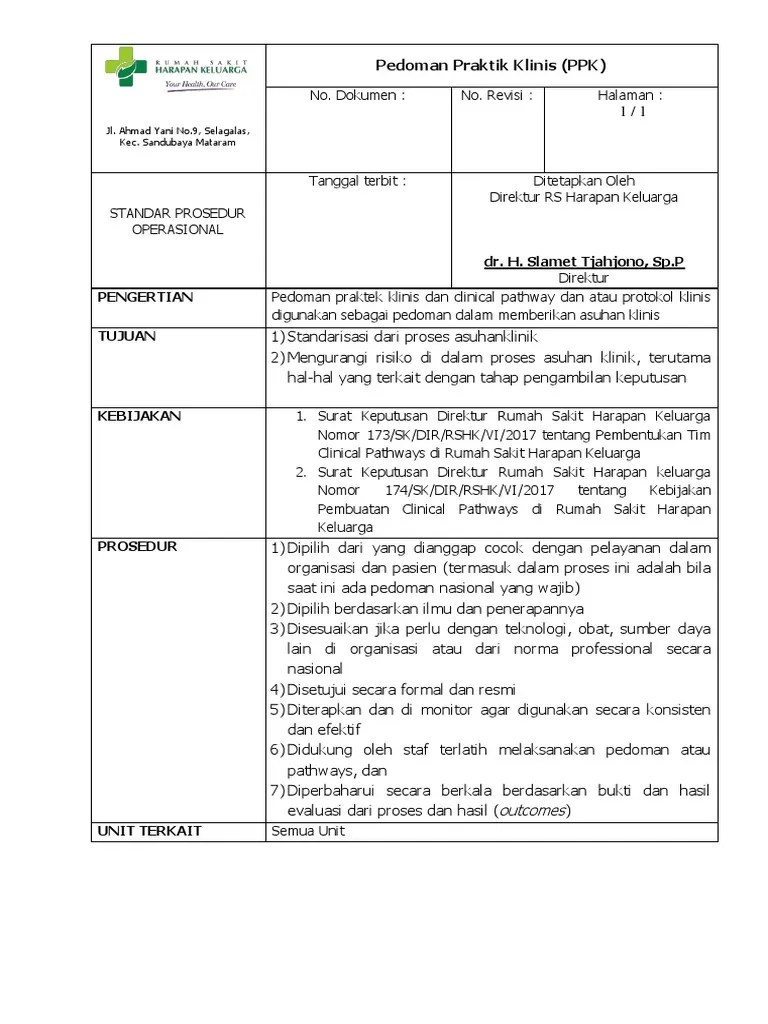 Per/iv/2007 tentang ljin praktik dan pelaksanaan praktik. Contoh Panduan Praktik Klinis Rumah Sakit Beinyu Com