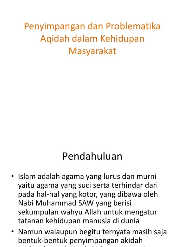 6-Penyimpangan Dan Problematika Aqidah Dalam Kehidupan Masyarakat | PDF