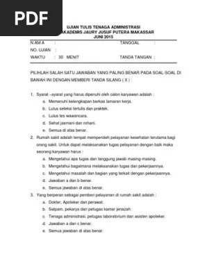 Soal tentang muhammadiyah soal tentang muhammadiyah contoh soal dan jawaban tes karyawan muhammadiyah. Tes Tulis Tenaga Administrasi 15