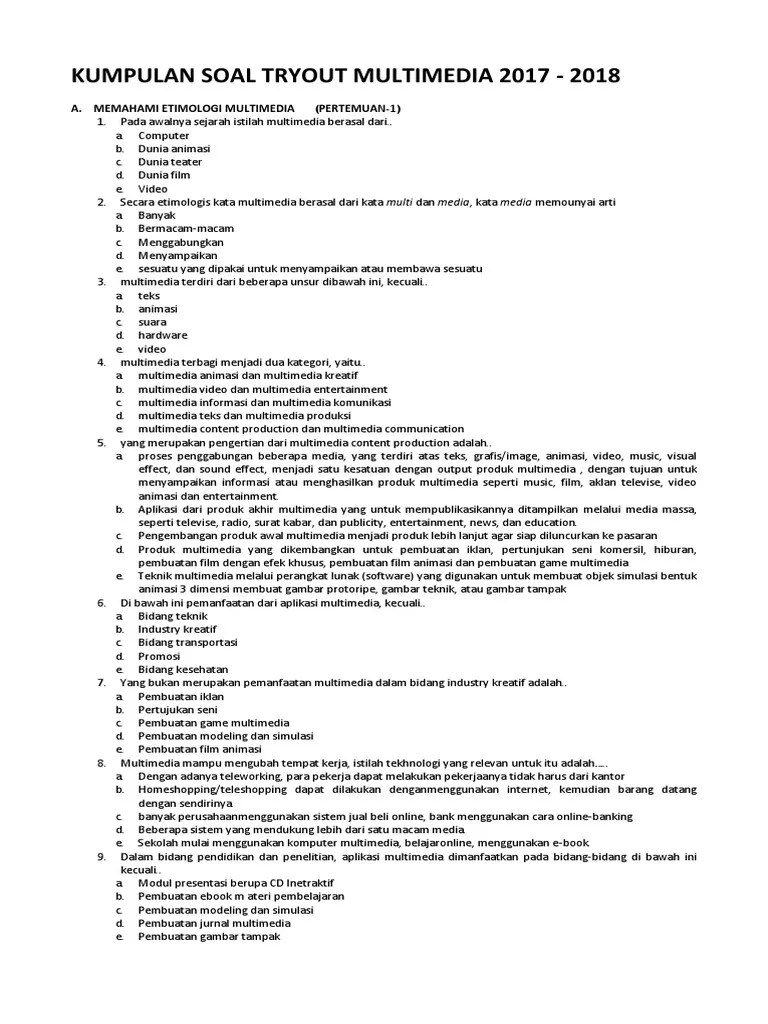 Kali ini kami bagikan contoh format buku piket guru yang mungkin bisa digunakan untuk melengkapi program kerja guru piket untuk laporan ke kepala sekolah. Bank Soal Smk Multimedia Revisi Id
