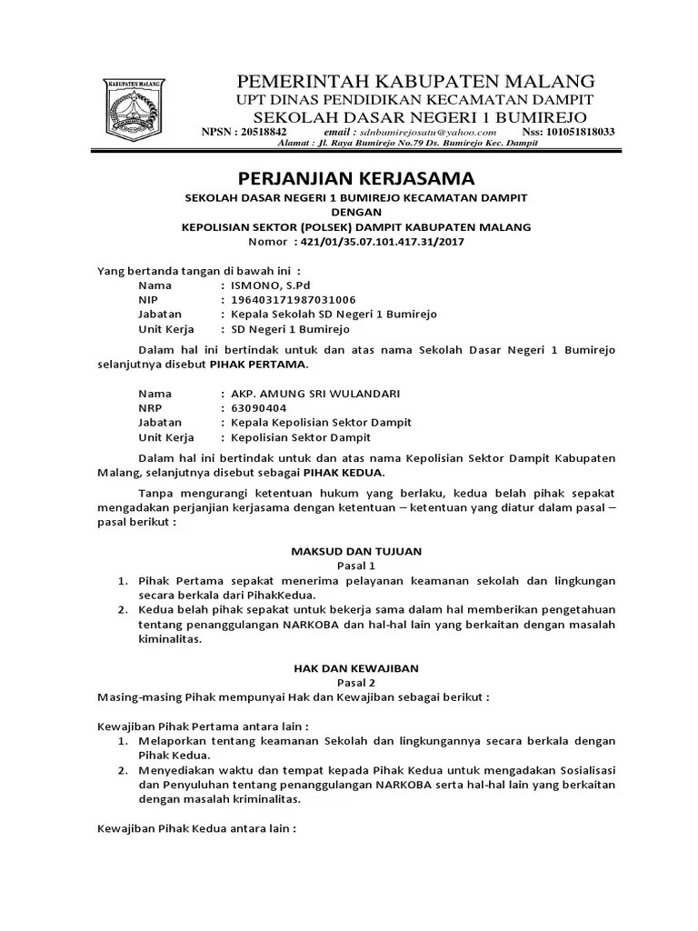 Contoh Mou Sekolah Dengan Dunia Usaha Barisan Contoh Contoh MoU Kerjasama dengan Lembaga Pendidikan.