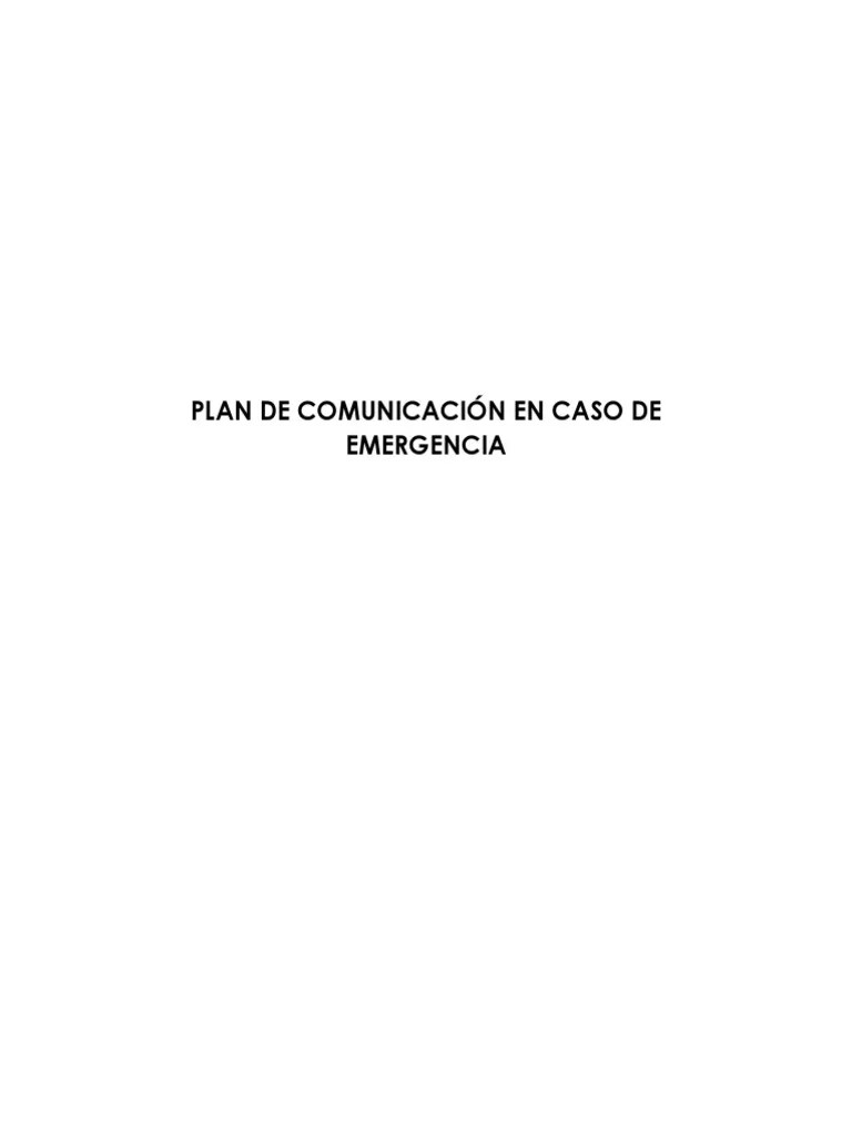 Plan De Comunicacion En Caso De Emergencias | PDF | Riesgo | Evacuación De Emergencia