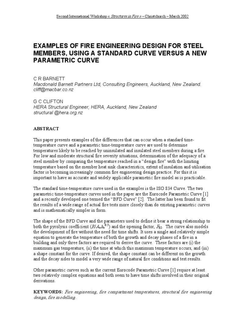 Exampl Of Fire Engineer Design Steel Members Beam