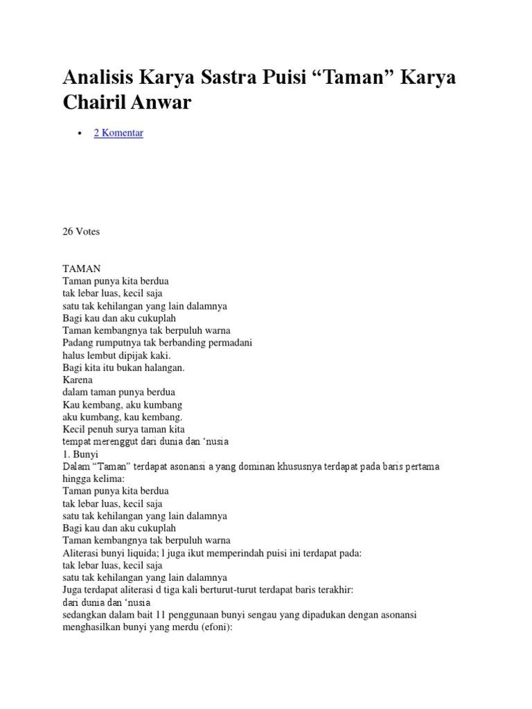 Beberapa teori sastra, metode kritik, dan penerapannya. Analisis Karya Sastra Puisi