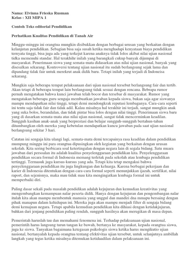 Contoh Teks Editorial Tentang Banjir - Edukasi News