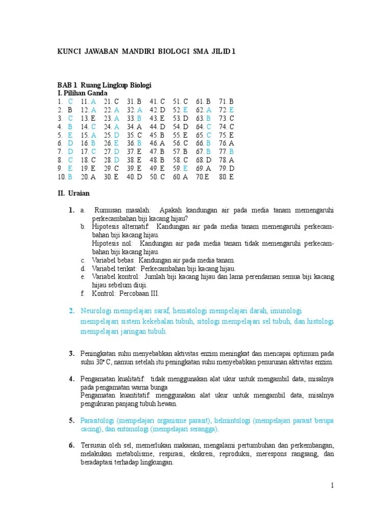 Materi dan kunci jawaban tematik kelas 6 tema 1 halaman 35 36 37 41 kunci jawaban tematik kelas 6 tema 1 halaman 35 36 37 sampai 42. Kunci Jawaban Buku Paket Biologi Xii Irmaningtyas Kanal Jabar