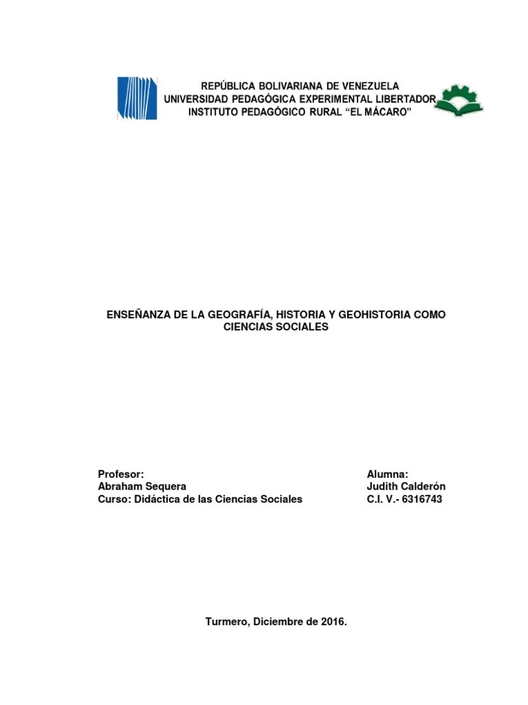 Ensayo Sobre La Enseñanza De Las Ciencias Sociales | PDF | Geografía ...