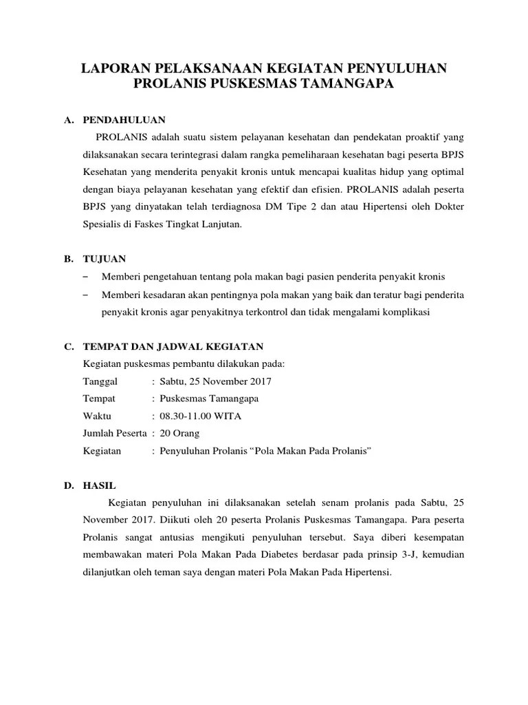 Laporan Penyuluhan Prolanis | PDF