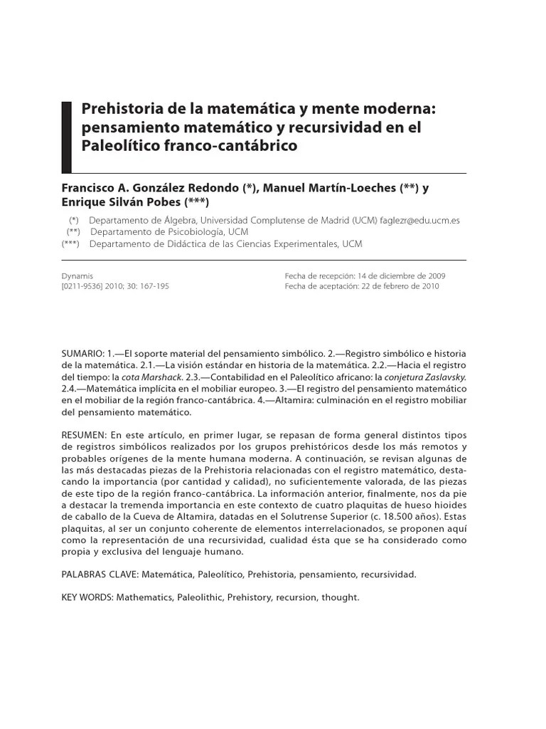 Prehistoria De Las Matematicas | PDF | Homo Sapiens | Escritura