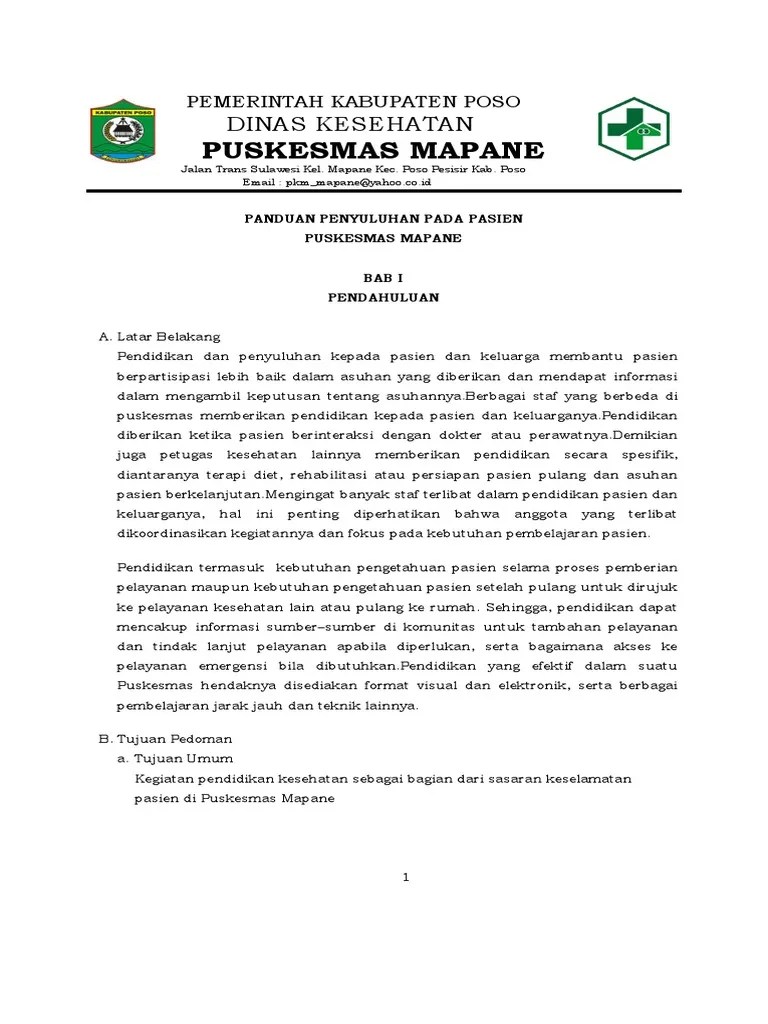 Panduan Pendidikan Atau Penyuluhan Pada PASIEN | PDF