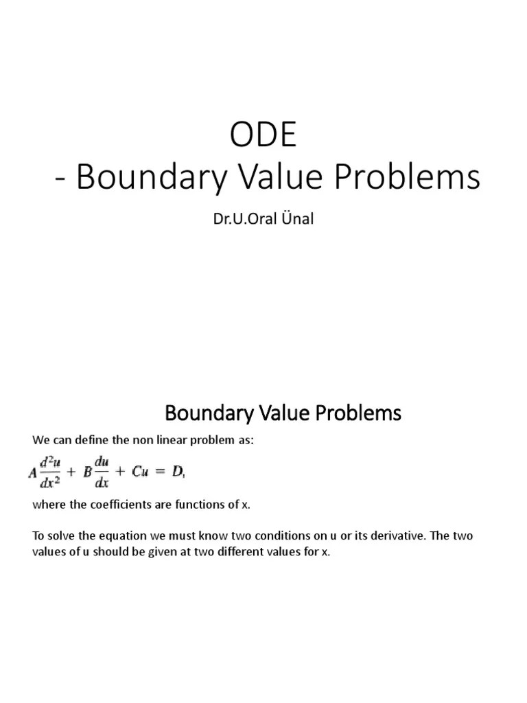 ODE - Boundary Value Problems: Dr.U.Oral Ünal | PDF | Boundary Value Problem | Finite Difference