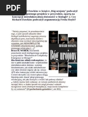 Czy Richard Dawkins W Ksiazce Bog Urojony Podwazyl Teorie