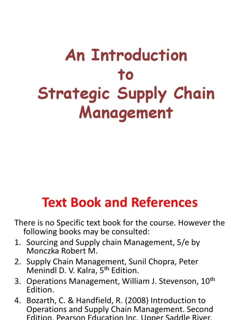 Introduction To Strategic Supply Chain Management | PDF | Supply Chain Management | Supply Chain