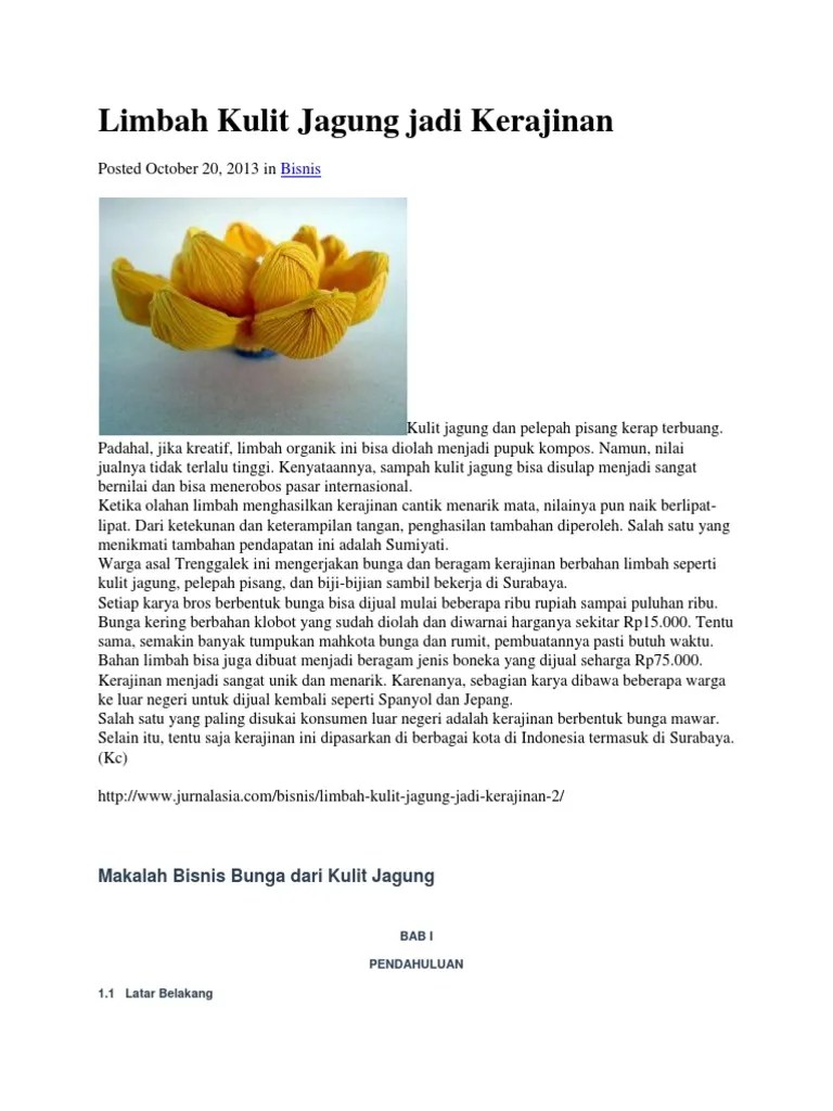 10 contoh kerajinan dari kulit jagung dan cara membuatnya. Limbah Kulit Jagung Jadi Kerajinan Pdf