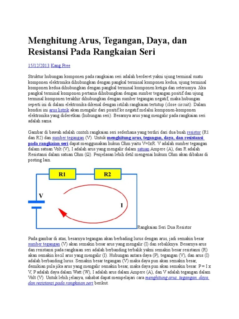 Menghitung Kuat Arus Teg Res