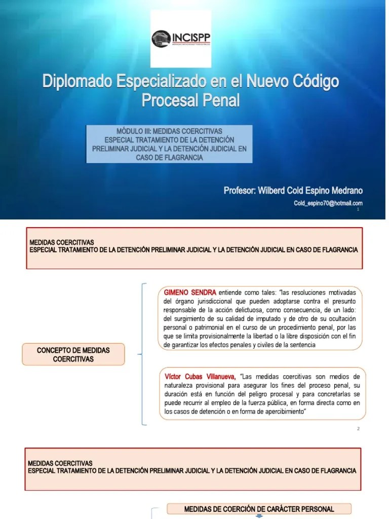 Medidas Coercitivas En El NCPP | PDF | Derecho Penal | Instituciones ...