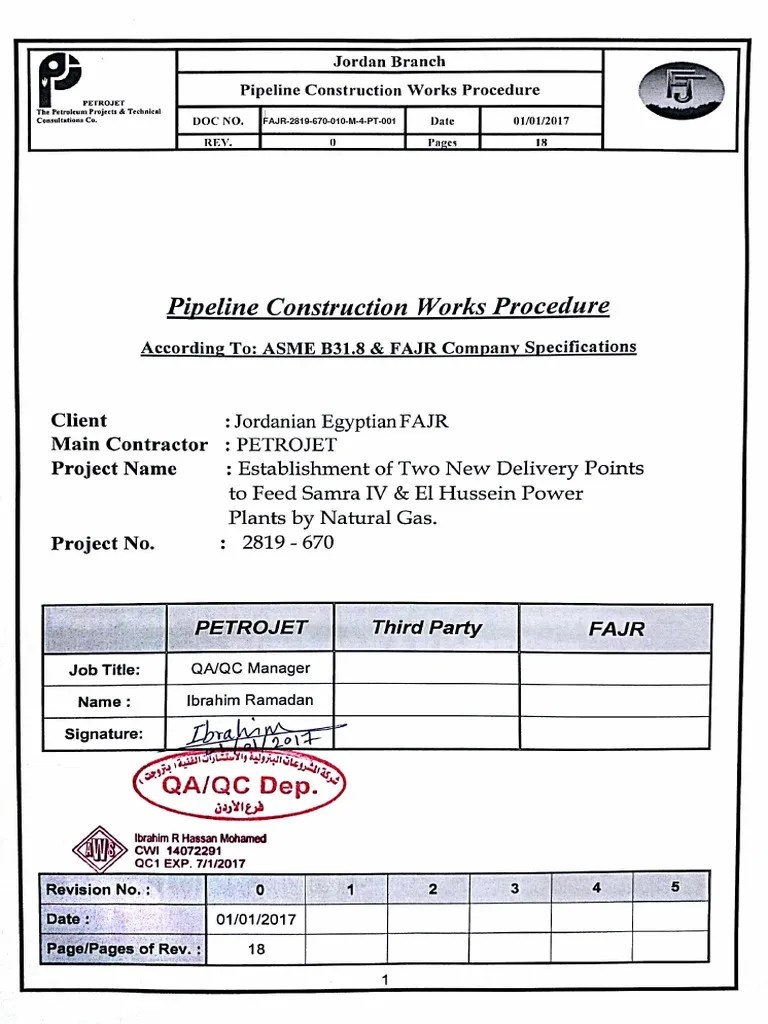 Pipeline Construction Works | PDF | Pipeline Transport | Pipe (Fluid Conveyance)