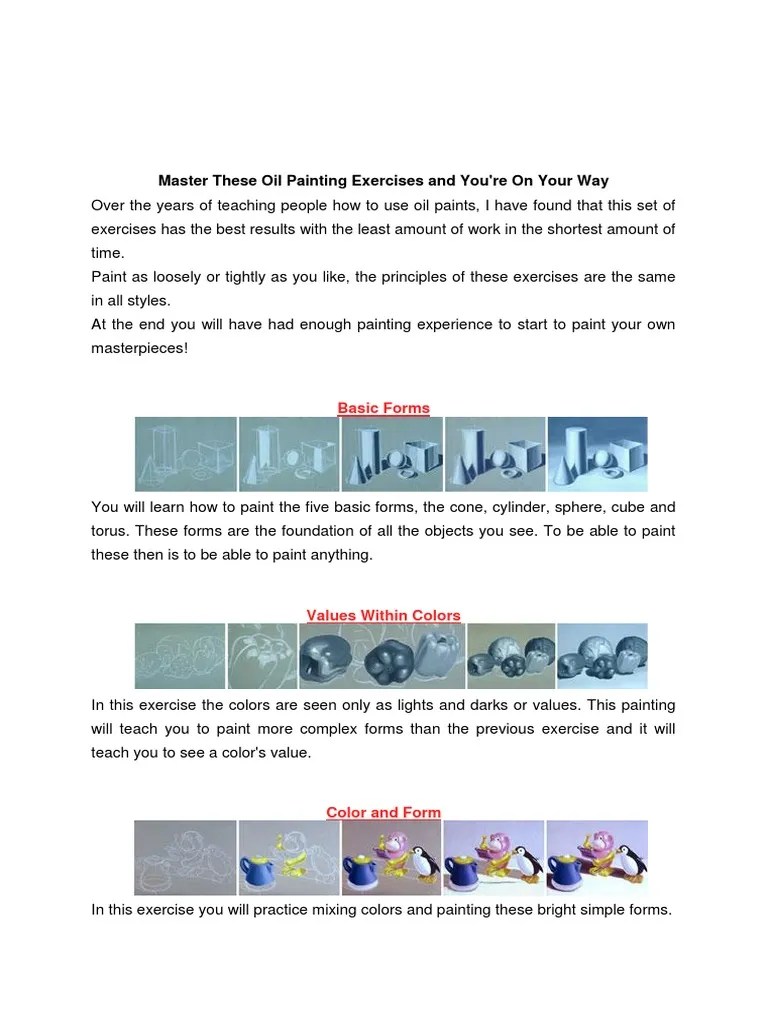 Oil Painting Tutorials | PDF | Yellow | Color