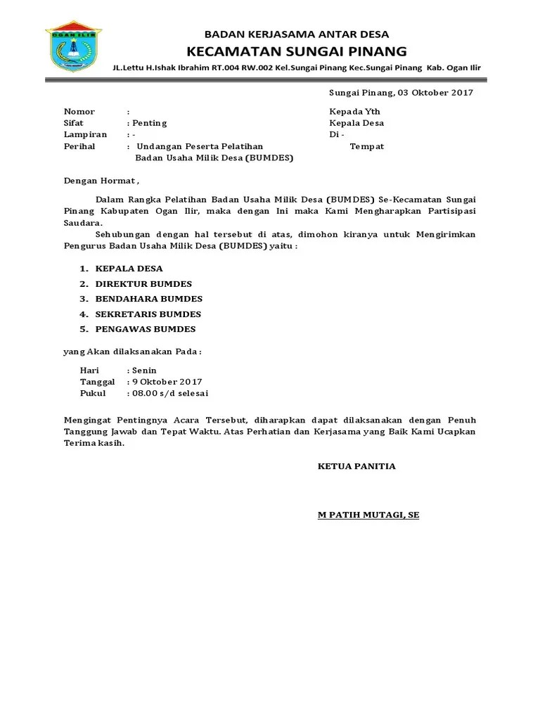Susunan acara pelantikan pengurus baru spiral community *keterangan :acara dapat berubah sewaktu. Contoh Surat Undangan Rapat Desa Delinewstv