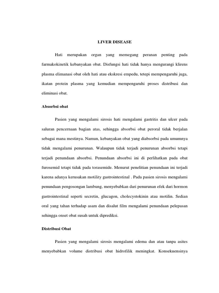 Farmakokinetik Obat Pada Penyakit Hati | PDF