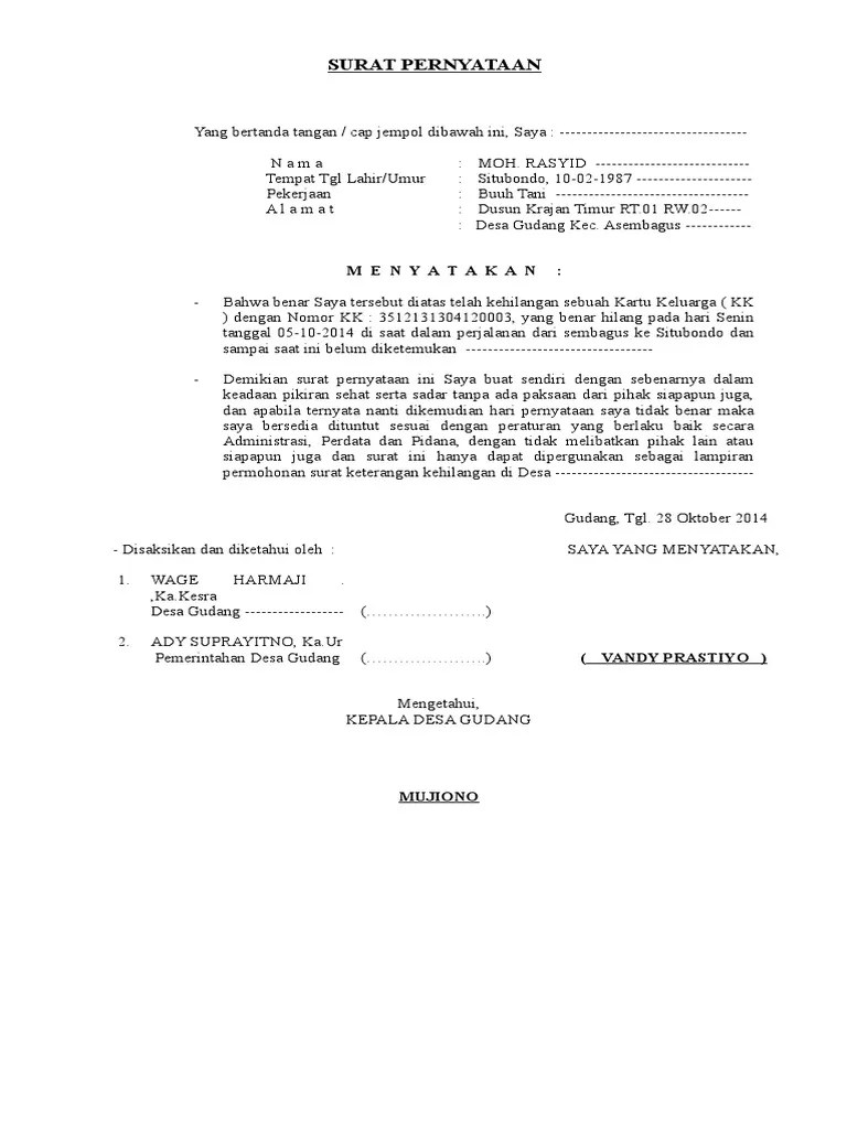 Maka harus melampirkan surat keterangan kehilangan dari kepolisian. Surat Ket Kehilangan Pdf
