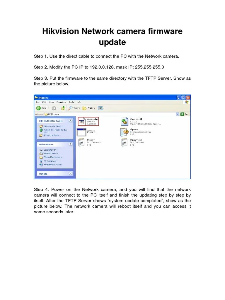 Hikvision Network Camera Firmware Update | PDF