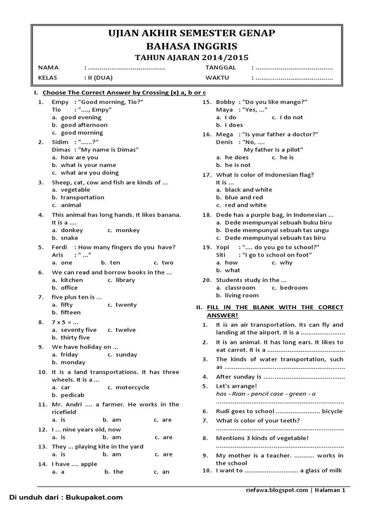 Budi, he is a teacher. Soal Bahasa Inggris Kelas 10 Semester 2 Pdf Cara Golden