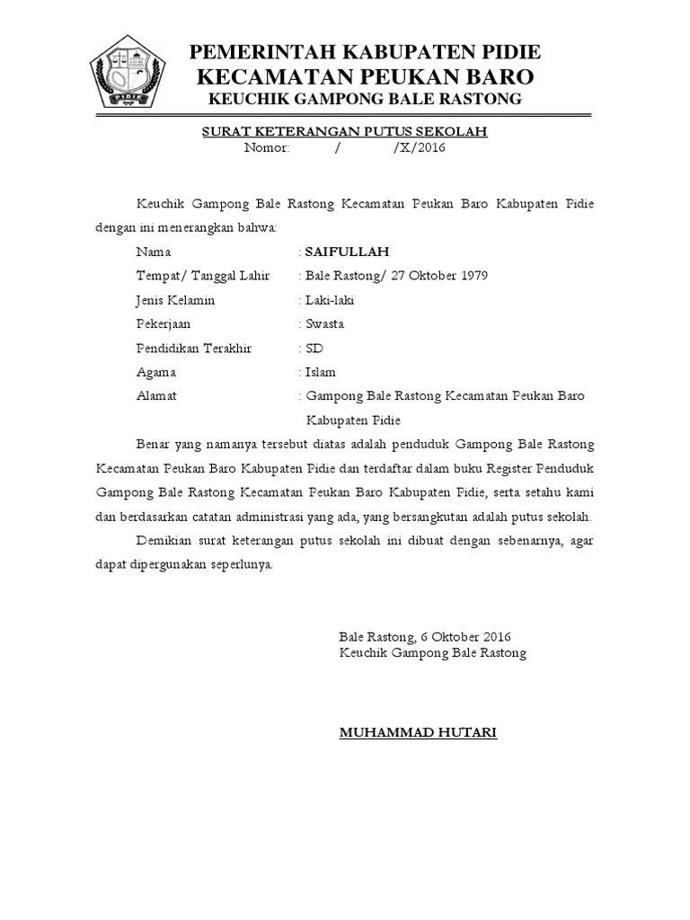 Tata cara mengundurkan diri dari surat keterangan siswa aktif adalah surat . Surat Keterangan Putus Sekolah Pdf