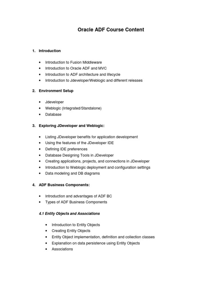 Oracle ADF Course Content | PDF | Application Programming Interface ...