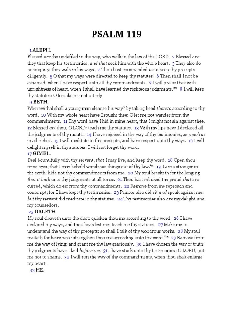 Psalm 119 | PDF | Last Judgment | Religious Behaviour And Experience