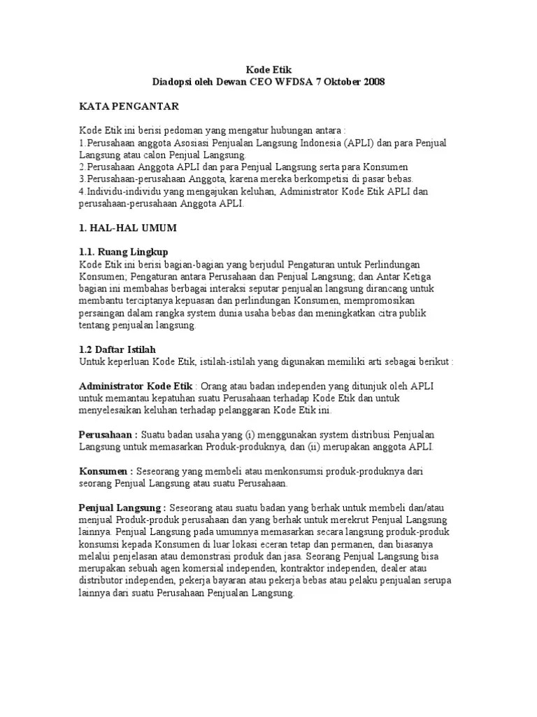 Kode Etik | PDF