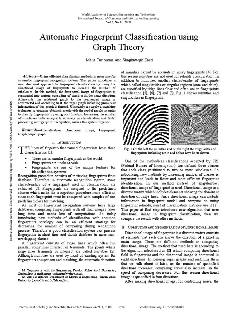 Automatic Fingerprint Classification Using Graph Theory: A New ...